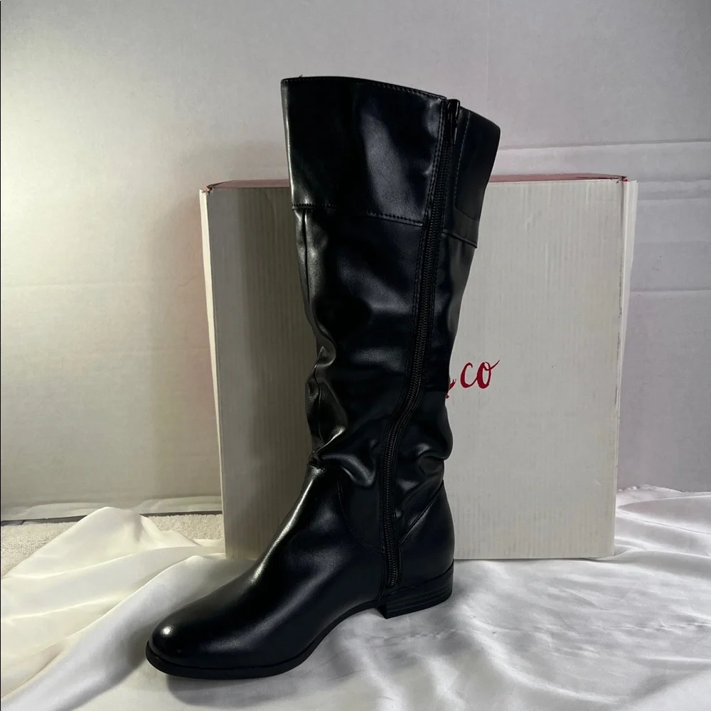 Style & Co. Women's‎ 5 M Black Knee-High Riding Boots New Kelimaep Round Toe